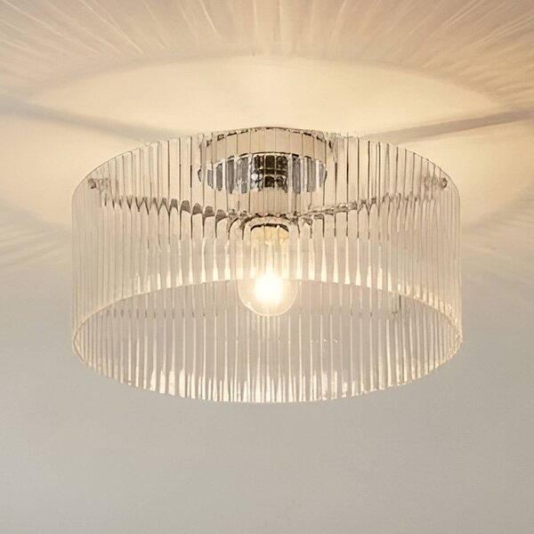 Plafoniera soffitto Meritt Lucande, dimmerabile, Chiaro / Trasparente, Soggiorno / Sala da pranzo, Vetro, Moderno, Plafoniera