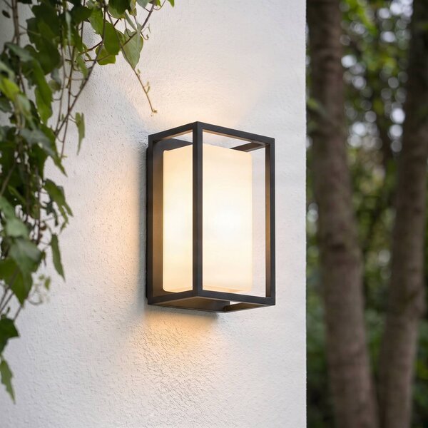 Applique da esterni a LED Ilirian Lucande, Nero, Alluminio, Moderno, Applique LED da esterni