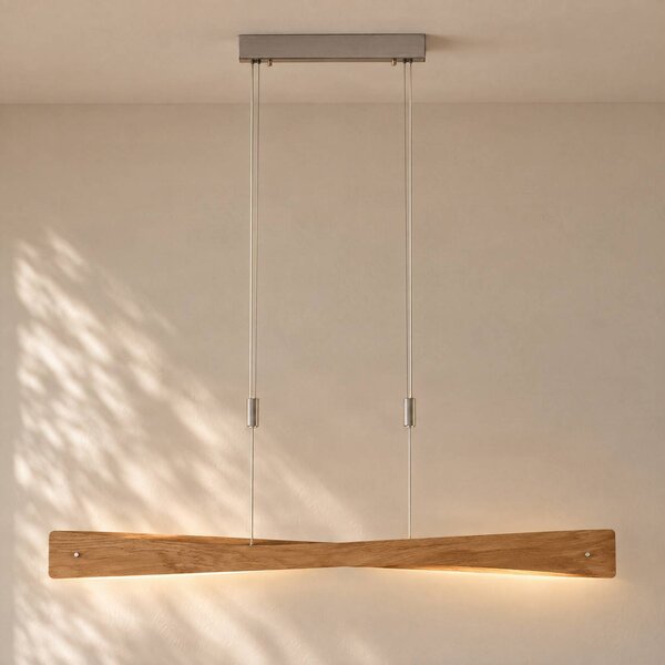 Lampada a sospensione Lian Quitani, dimmerabile, Legno chiaro, Soggiorno / Sala da pranzo, Legno, Design, Lampada a sospensione