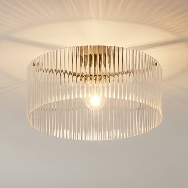 Plafoniera soffitto Meritt Lucande, dimmerabile, Chiaro / Trasparente, Soggiorno / Sala da pranzo, Vetro, Moderno, Plafoniera