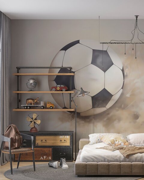 Carta da parati Dipinto raffigurante un pallone da calcio, Carta da parati per gli adolescenti, Carta da parati Calcio, w05640 : Uwalls.it