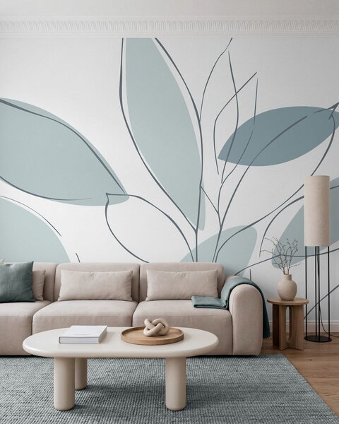 Carta da parati Foglie astratte, Carta da parati Natura, Carta da parati Foglie, w05710v1 : Uwalls.it