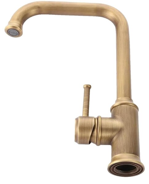 Miscelatore per lavabo, struttura in ottone massiccio, bocchetta girevole a 360°, finitura bronzo