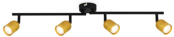 BRILONER lampada da soffitto, orientabile, attacco GU10, nero-oro, 70,5 x 8 x 11 cm