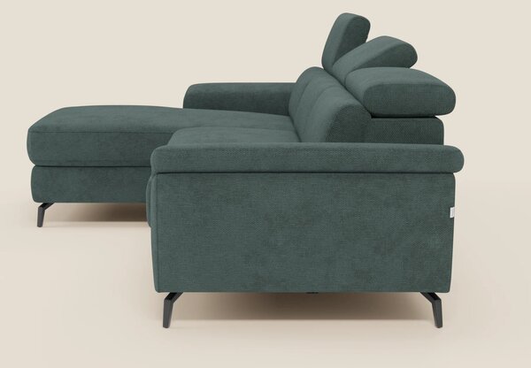 Estro Divano estraibile con chaise-longue e poggiatesta reclinabili in
