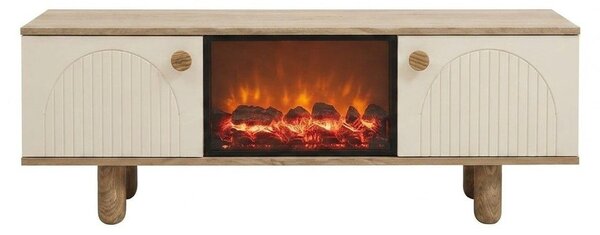 Mobile TV a basso, camino elettrico, mobile camino, credenza, stile moderno, scandinavo