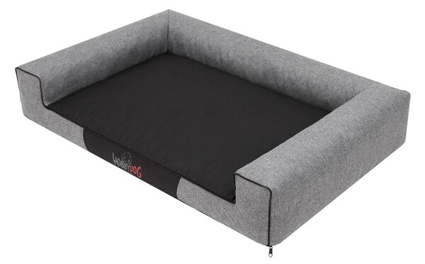 Cuccia per cani, lettino per cani, cuscino per cani, lettino, cuscino per cani, cuccia, divano, cestino per cani, cuccia per animali, divano per cani, materasso per cani: lino ecologico grigio, XXL - 118 x 78 cm