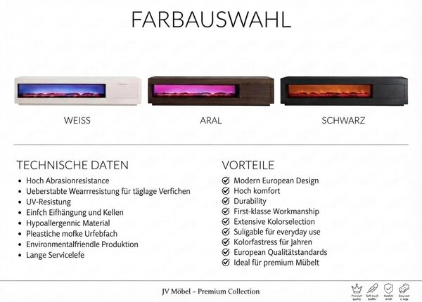 Mobile TV a basso profilo con camino elettrico, design moderno, ideale per il soggiorno, prodotto di alta qualità