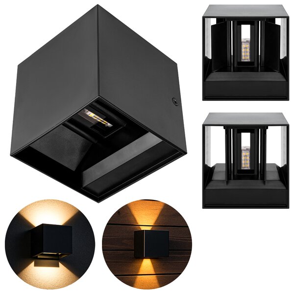 MasterLED lampada da parete per esterni KIRA - Nero RAL9005 - Attacco G9 - Angolo di illuminazione regolabile 0-120° - IP44 - Per terrazze e facciate