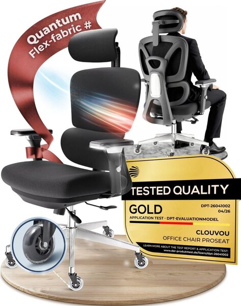Sedia da ufficio ergonomica con rivestimento in rete, poggiatesta 3D e ruote, con una capacità di carico fino a 150 kg