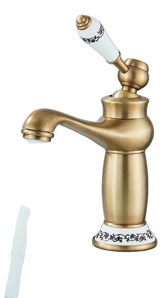 Miscelatore per lavabo, monocomando, montaggio a incasso, ottone anticato