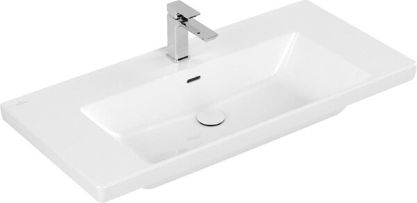 Vasque à poser Villeroy & Boch Subway 3.0, 1 trou pour robinet, avec trop-plein, non rectifié, 1000x470mm, 4A70A5R1, 4A70A5R1