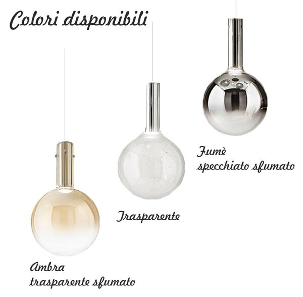 Lampadario perenz ampolla s3 8310 am 8034 ob led 15w 3000k 1020lm vetro borosilicato sfumato ambra - Perenz