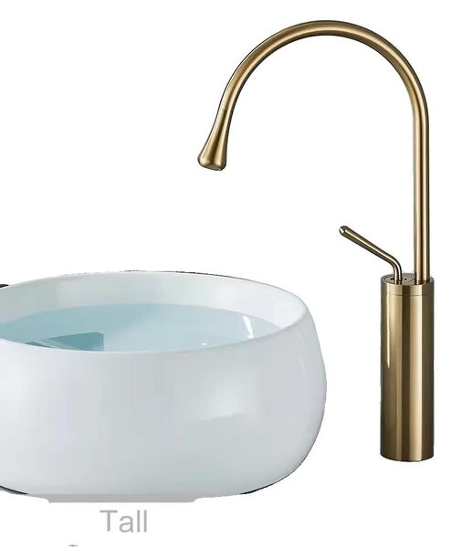 Miscelatore per lavabo, monocomando, montaggio a incasso, finitura oro spazzolato