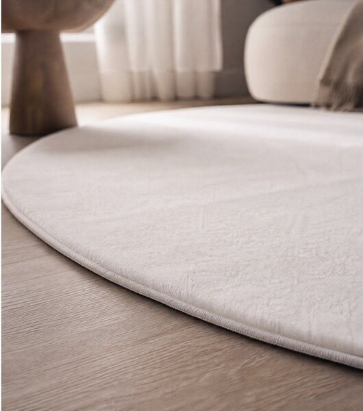 Tappeto rotondo lavabile crema ø 160 cm Pouffy - Ayyildiz Carpets