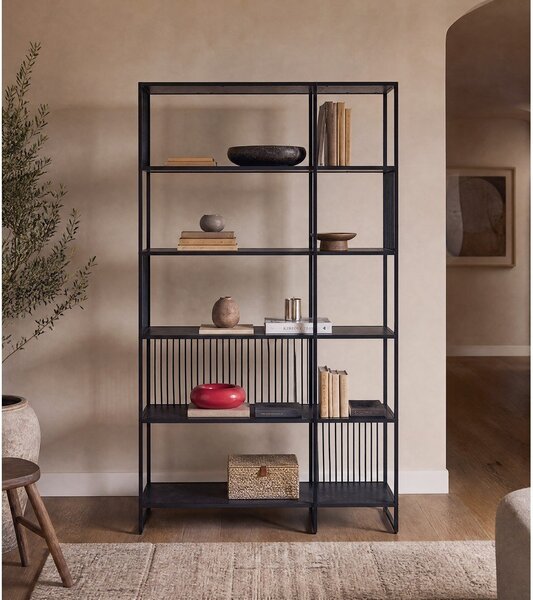 Libreria nera 120x185x35 cm Strington – Actona