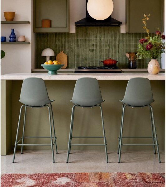 Sgabello da bar color kaki in plastica (altezza della seduta 67,5 cm) Whitby – Unique Furniture