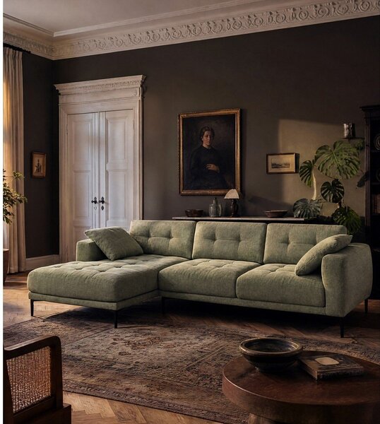 Divano angolare verde (con penisola a sinistra/con chaise lounge) Bemy – Micadoni