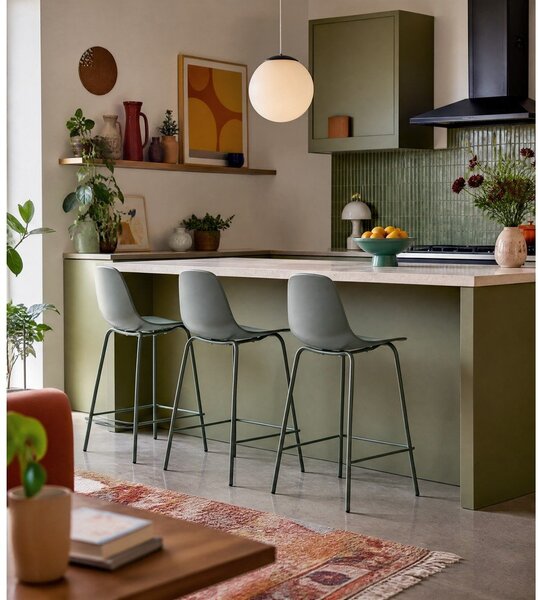 Sgabello da bar color kaki in plastica (altezza della seduta 67,5 cm) Whitby – Unique Furniture