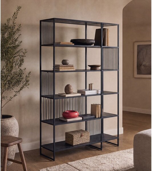 Libreria nera 120x185x35 cm Strington – Actona