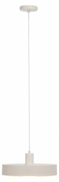 Lampada a sospensione Relaxdays, metallo, dimensioni: 115 x 32 cm, attacco E27, paralume piatto, lampada a sospensione moderna, lampada a pendolo, color crema