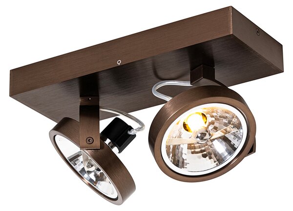 Faretto di design bronzo scuro 2 luci orientabile e inclinabile - Go