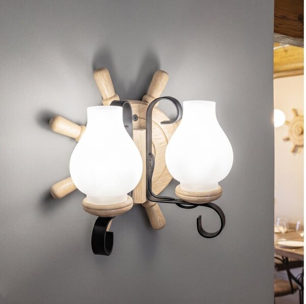 Brilagi - Lampada da parete TIMONA 2xE14/40W/230V rovere