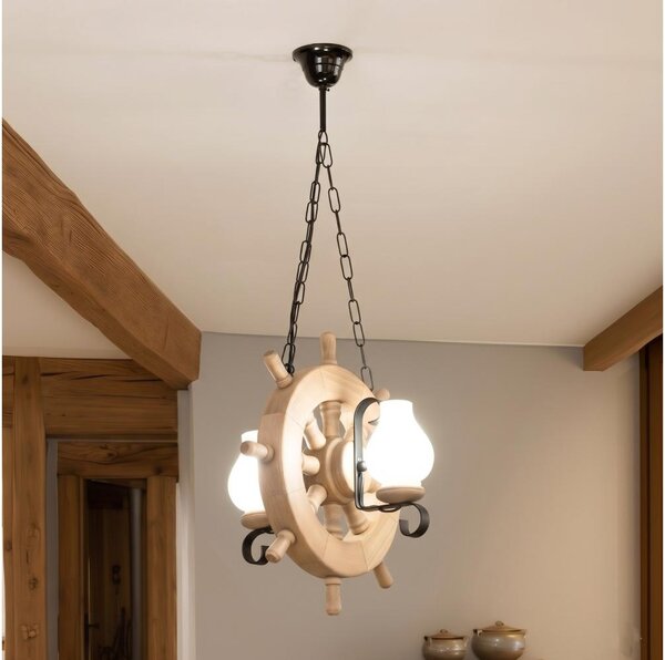 Brilagi - Lampadario a catena TIMONA 2xE14/40W/230V rovere