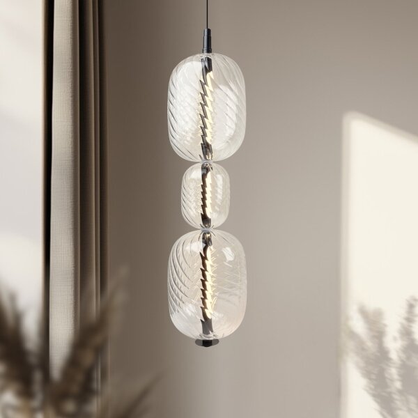 Lampadario LED su cavo PLAYA LED/12W/230V nero