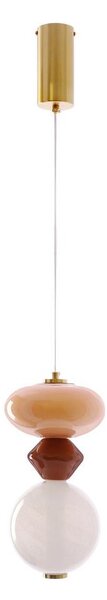 Lampada a sospensione LED su cavo FLORES LED/10W/230V oro/arancione/marrone