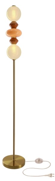 Lampada da terra LED FLORES LED/15W/230V oro/arancione/marrone