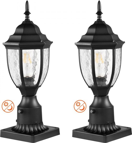 Lampada da giardino a luce esterna con sensore crepuscolare - lampada da terra da 39 cm per l'uso in condizioni atmosferiche - base E27 - facile installazione