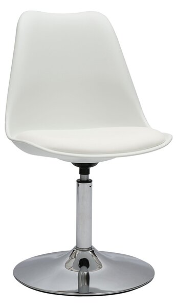 Sedia design girevole bianca e metallo cromato STEEVY V2
