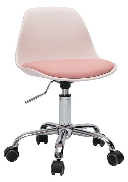 Poltrona da ufficio per bambini con ruote design rosa STEEVY