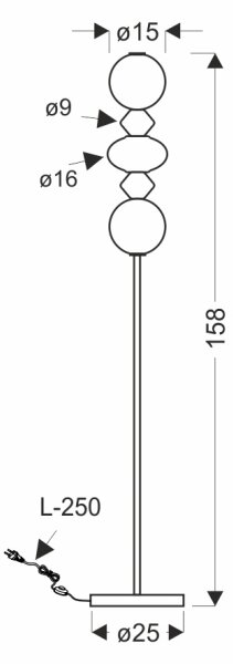 Lampada da terra LED FLORES LED/15W/230V oro/arancione/marrone