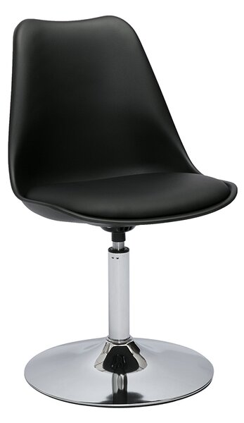 Chaise design pivotante noire et métal chromé STEEVY V2 V2