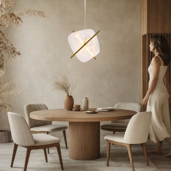 Lampadario LED sospeso RELAX LED/15W/230V oro/bianco