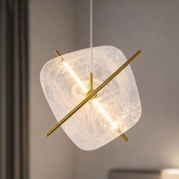 Lampadario LED sospeso RELAX LED/15W/230V oro/bianco