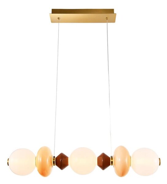 Lampada a sospensione LED su cavo FLORES LED/20W/230V oro/arancione/marrone