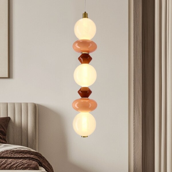 Lampadario LED a cavo FLORES LED/20W/230V dorato/arancione/marrone