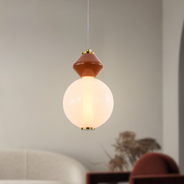 Lampadario LED a cavo FLORES LED/7W/230V oro/marrone