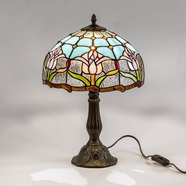 Brilagi - Lampada da tavolo Tiffany in vetro colorato LORAS 1xE27/40W/230V