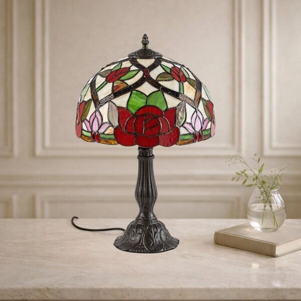 Brilagi - Lampada da tavolo in vetro Tiffany GARLAN 1xE27/40W/230V