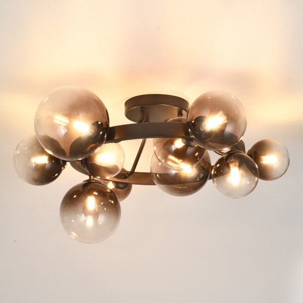 Brilagi - Lampadario LED a plafone MILLA 10xG9/3W/230V marrone/marrone fumé