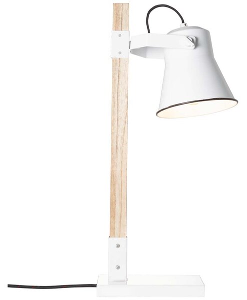 Lampada BRILLANTE Lampada da tavolo Plow luce bianca/legno | 1x A60, E27, 10W, adatta a lampade standard (non incluse) | Con interruttore a cavo intermedio