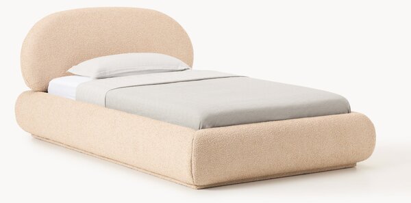 Letto singolo imbottito in bouclé Alba