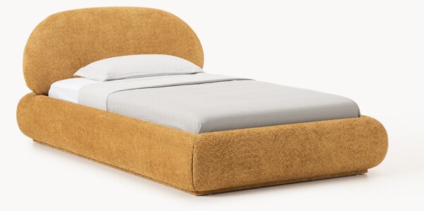 Letto singolo imbottito in teddy bouclé Alba