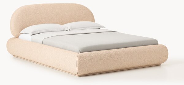 Letto imbottito in bouclé Alba
