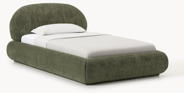 Letto singolo imbottito in teddy bouclé Alba
