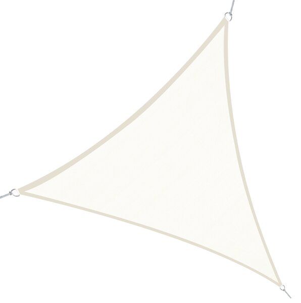 Outsunny Vele Parasole Triangolari, Ombreggianti HDPE, Crema, 6x6x6m, Ideale per Giardino, Casa, Balcone|Aosom